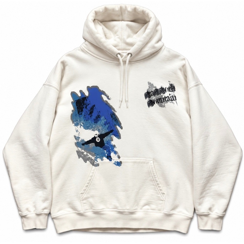 VTG 90s Y2K Mammoth Mountain Snowboard Hoodie Hanes Ultimate Cotton M 23x26